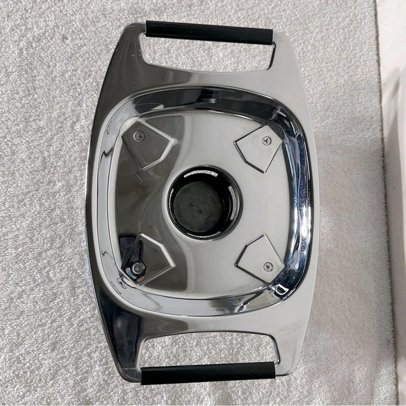 Vintage MCM Chrome Footed Casserole Server Warmer Stand Atomic Age Trivet - Picture 6 of 9